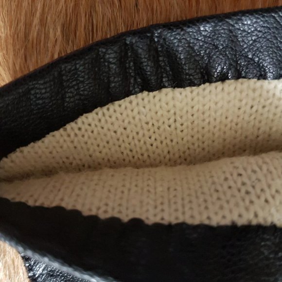 1980s Vintage Black Leather Driving Gloves, 80s Leather Driving Gloves - Picture 4 of 5